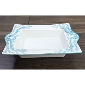 OCEAN REEF CORAL Handle Handled Serving Platter Raised Pattern MADE IN ITALY